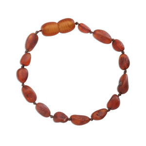 Amber Teething Bracelet for Teething Babies and Toddlers (Light Cherry)