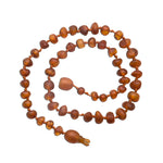 Amber Teething Necklace - Lt. Cherry Unpolished Baroque Raw (ATNU-BQ-Lt. Cherry)