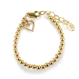 Aria - 14K Gold-Plated Kids Bracelet with Heart Charm for Little Girls