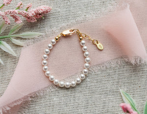 Audrey - 14K Gold-Plated Pearl Bracelet with Simulated Pearls