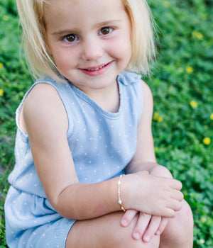 Averleigh - Little Girls 14K Gold-Plated Bracelet with Silver Stardust Beads