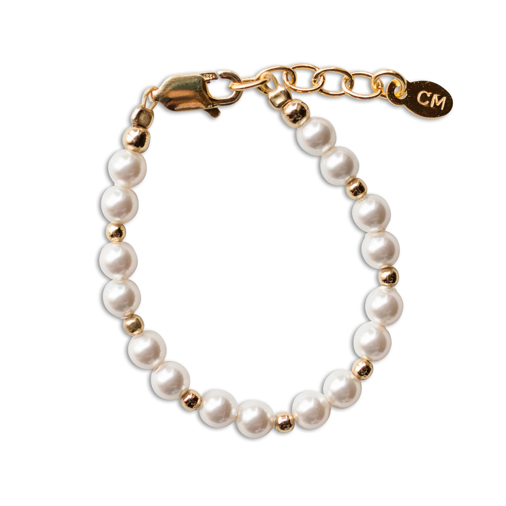 Brynn - 14K Gold Plated Pearl Baby and Kids Bracelet