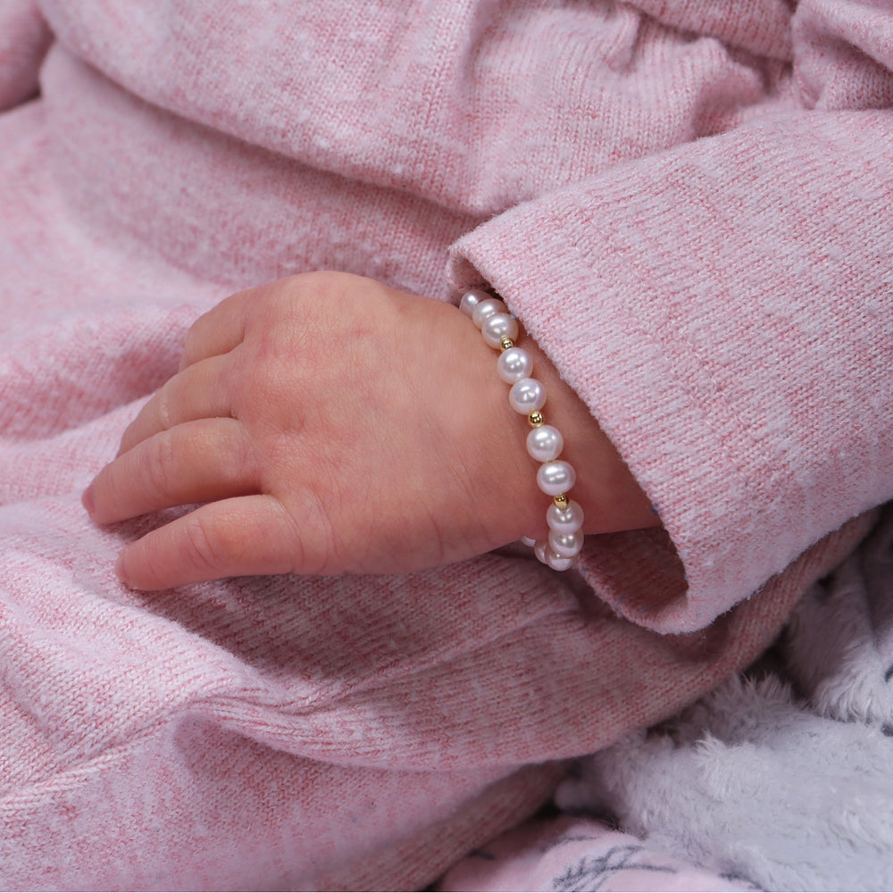 Brynn - 14K Gold Plated Pearl Baby and Kids Bracelet