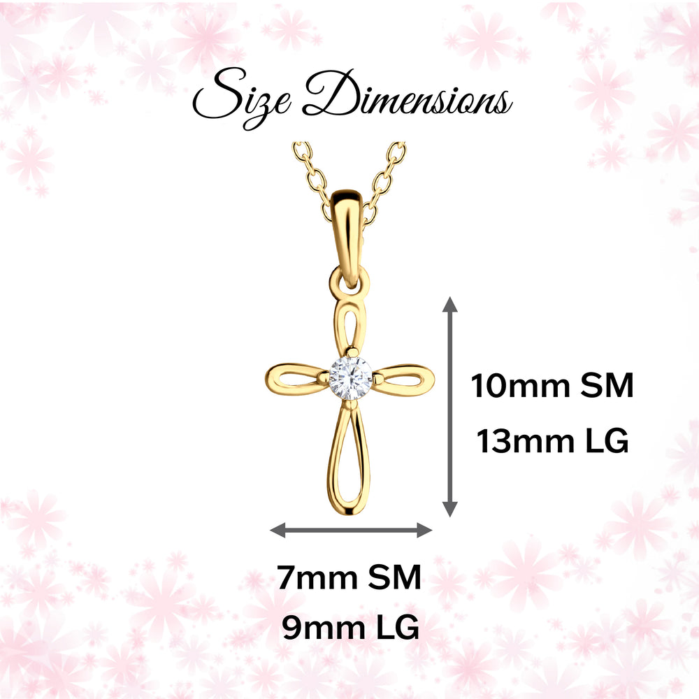 14K Gold-Plated Children's Cross Necklace for Girls