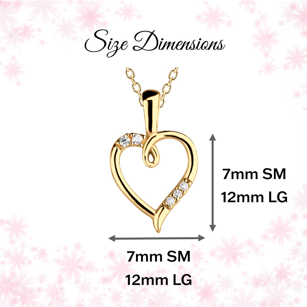 14K Gold Plated Children's Open Heart Necklace for Girls