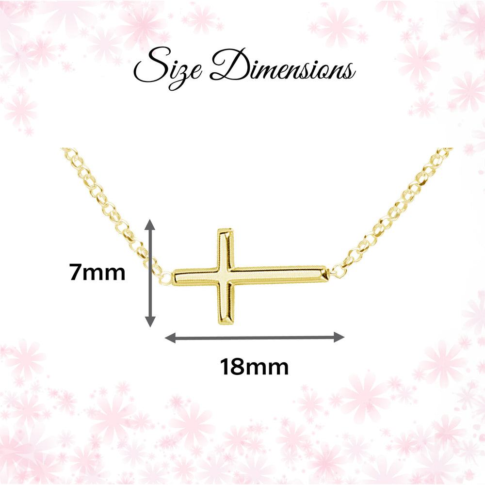 14K Gold-Plated Children's Horizontal Cross Necklace