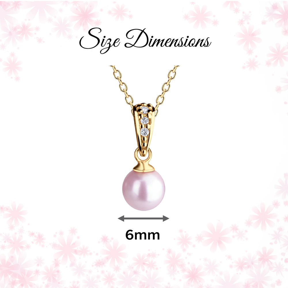 14K Gold-Plated Children's Pink Pearl Necklace for Kids