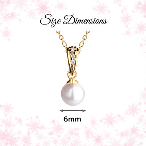 14K Gold-Plated Children's White Pearl Necklace