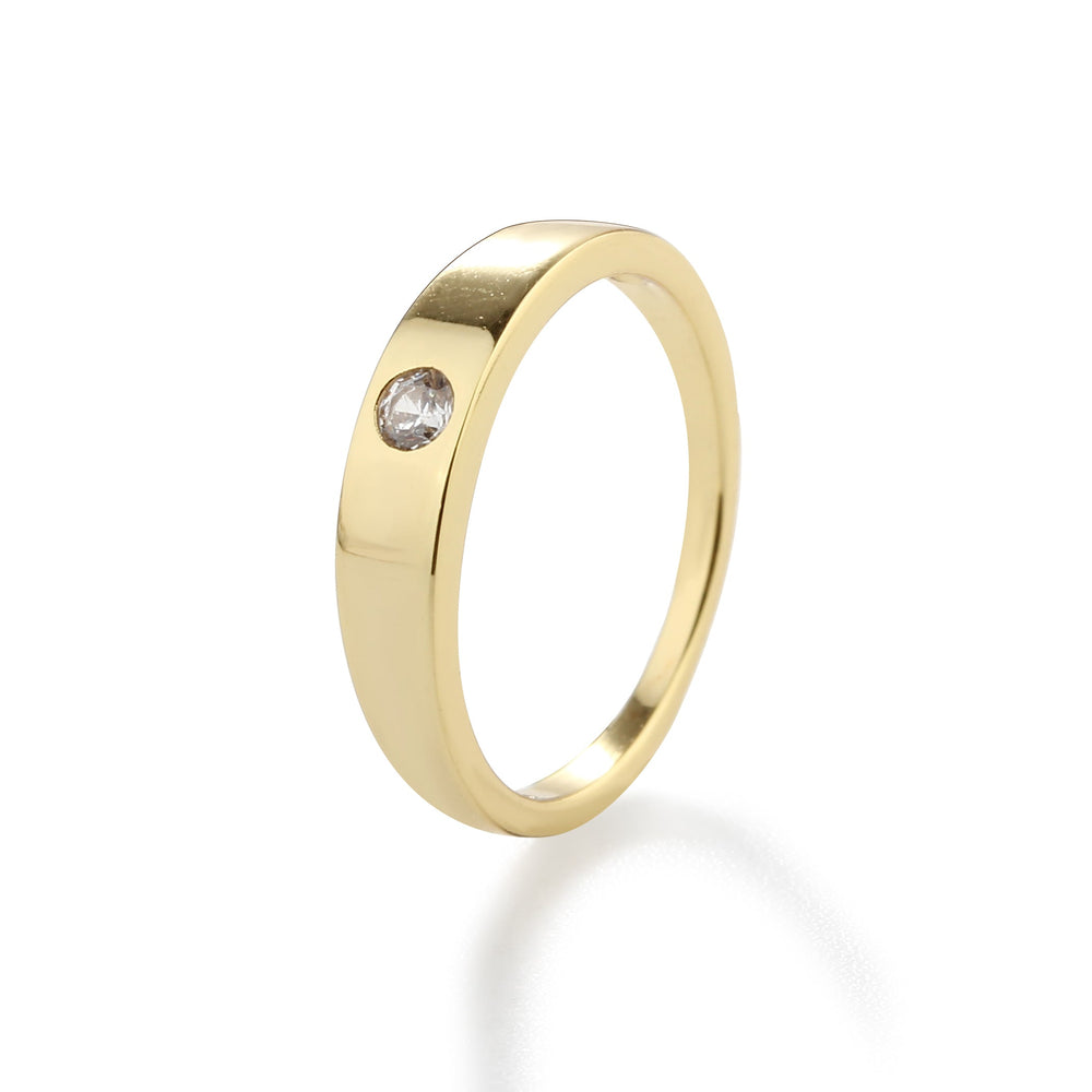 14K Gold-Plated Baby Ring with CZ for Kids