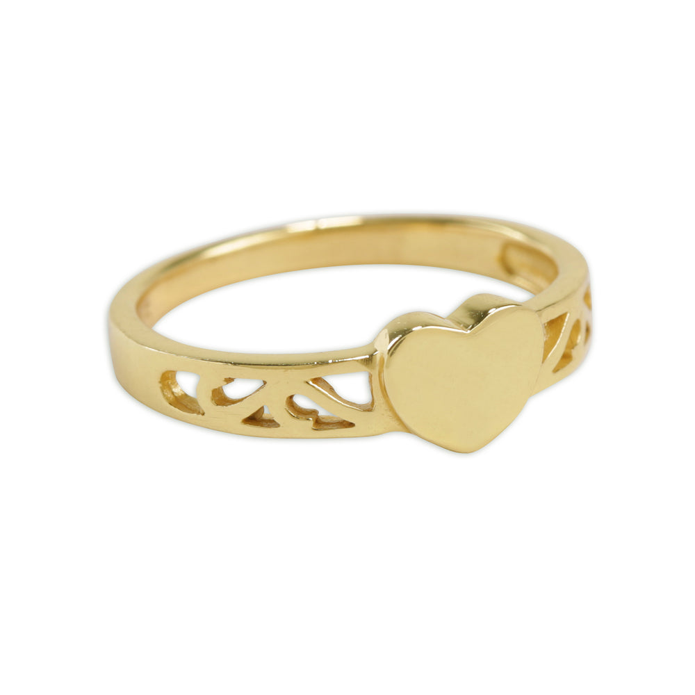 14K Gold Plated Baby Heart Ring (GPBR-07)