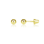 14K Gold-Plated Ball Stud Earrings for Baby and Kids