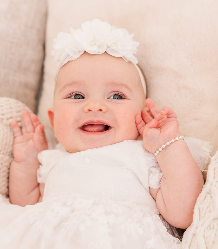 Kaitlyn - Children's Sterling Silver Pearl Cross Bracelet