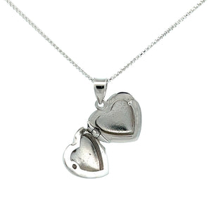 Sterling Silver Children's Heart Locket with Cross