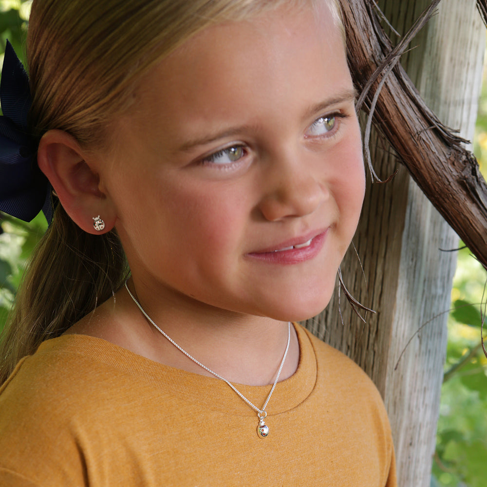 Sterling Silver Kid's Ladybug Earrings