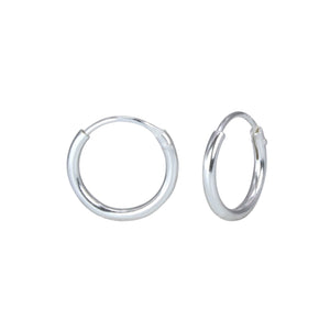 Sterling Silver Endless Hoop Earring 10mm